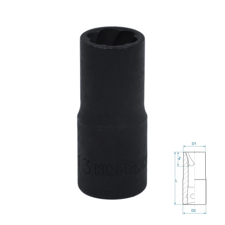 Head for damaged fasteners 1/2", 13 mm KING TONY 9TD403-13M