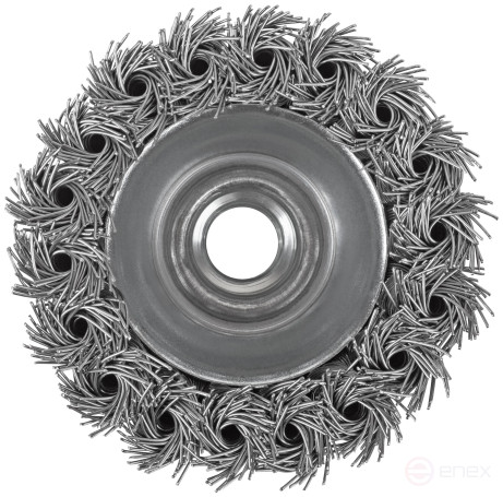 Щетка для УШМ, М14, тип "Чашка", крученая витая проволока 0,5 мм, 75 мм, CUTOP Profi