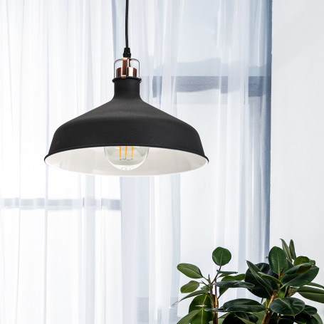 ERA PL2 BK/RC Pendant lamp for E27 lampshade height 200mm Suspension 780mm Black/copper