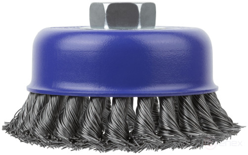 Щетка для УШМ, М14, тип "Чашка", крученая витая проволока 0,5 мм, 100 мм, блистер, CUTOP Profi