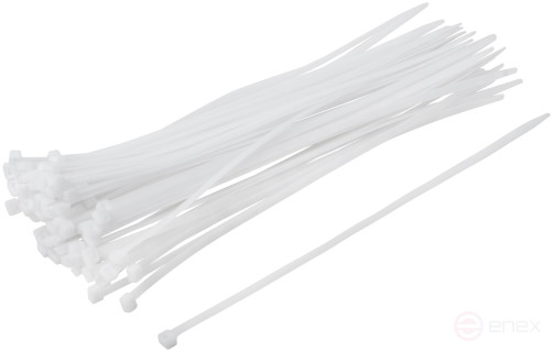 Хомуты нейлоновые для проводов, белые 100 шт., 7,6х400 мм