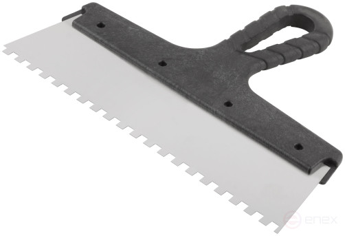 Шпатель фасадный нержавеющий зубчатый 250 мм / зуб 6 мм