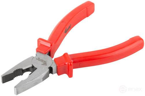 Light combination pliers, plastic handles, 160 mm polished steel