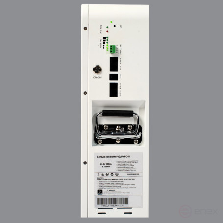 Литиевый аккумулятор тяговый ЛИТДЖЕТ GREEN LiFePO4 25,6V 200Ah 5KWh CAN/RS485, настенный с дисплеем