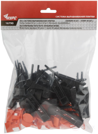 SVP (Tile Leveling System), Clips "Flag" 40 pcs. and Wedges 40 pcs., set, seam width 1.5 mm