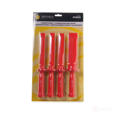 Набор съемников ER-86220 для демонтажа облицовочных панелей с рукояткой, 4 шт. ЭВРИКА 1/5/20