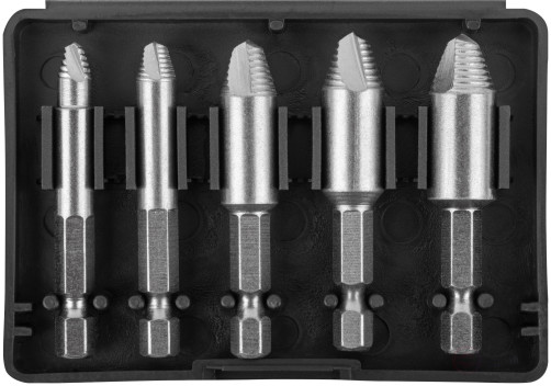 Экстракторы для болтов и шпилек усиленные, HSS сталь, 5 шт.