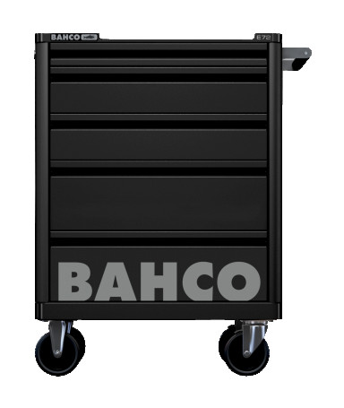 Tool cart with 5 drawers and protective sides, black