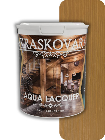 Kraskovar Aqua Varnish antiseptic for wood and stone Teak 2 l.