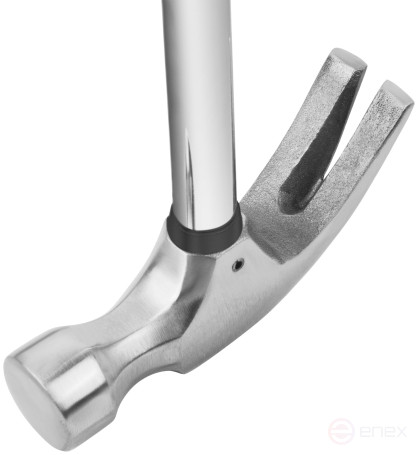 Молоток-гвоздодер, металлическая ручка, резиновая рукоятка 29 мм, 450 гр.