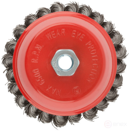 Cup plate, nut M14, steel twisted wire 125 mm