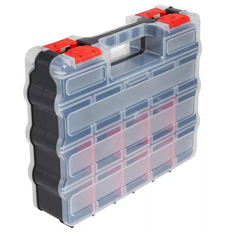 Plastic organizer with a DUEL handle, double-sided, changeable 34 compartments, PX.DB
