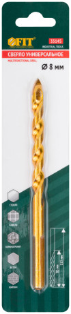 Сверло универсальное по кафелю, стеклу, керамограниту, бетону, кирпичу, трехгранный хвостовик, 8 х 115 мм