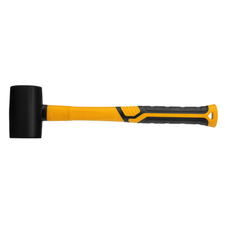 Rubber mallet, 680 g, black and white, fiberglass handle with TPR coating Denzel