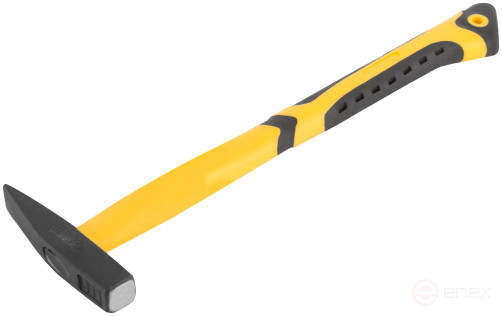 Молоток кованый, фиберглассовая усиленная ручка, антивибрационные накладки, Профи 100 гр.