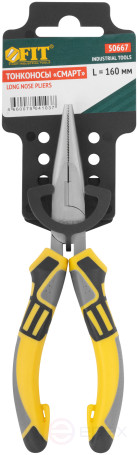 Тонконосы "Смарт", трехцветные прорезиненные ручки, никелевое покрытие 160 мм