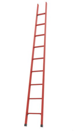 LSPD-2,5ATMG single-section dielectric fiberglass ladder Telecom, abrasive coating of steps, metal ends (Soft ground) h=2450mm, steps.9