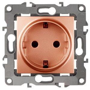 Розетка ЭРА Серия 12 12-2001-14 2P+E Schuko 16A-250В IP20 без м.лапок медь