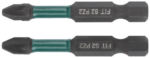 Биты кованые ударные, сталь S2, односторонние 50 мм PZ2, Профи 2 шт., блистер