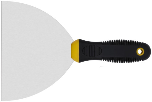 Шпатель, нерж.сталь, черно-желтая прорезин.ручка 6" (150 мм)