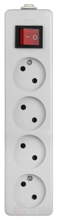 ERA K-4s 4 sockets without grounding with switch white