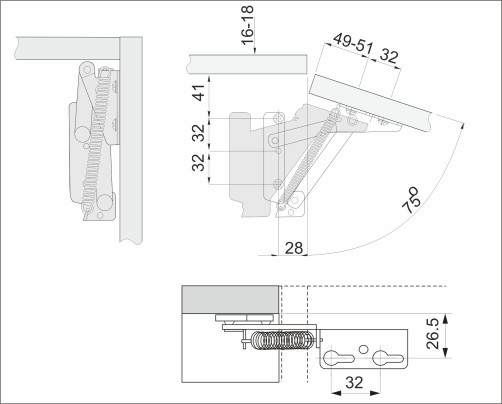 Upper lifting mechanism AKS JUNIOR