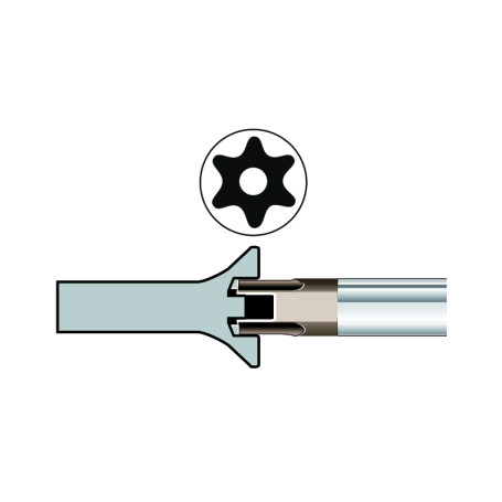 Screwdriver for TORX TAMPER TR10x75 mm screws, retail package