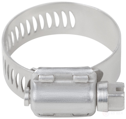 Crimp clamp, 12.7 mm wide, stainless steel.steel 18-32 mm