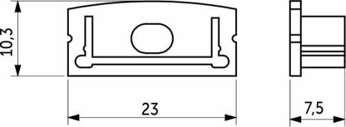Заглушка к алюминиевому профилю SIRIUS-2310M, AKS