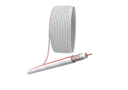 S-M-75-PVC20 ERA Coaxial Cable SAT 50 M, 75 Ohm, Cu/(Cu 75% braid), PVC, color white, coil 20 m