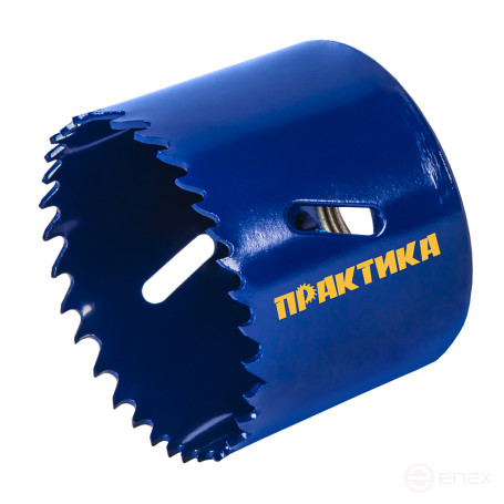 Коронка биметаллическая ПРАКТИКА 57 мм (1шт), клипса (036-001)