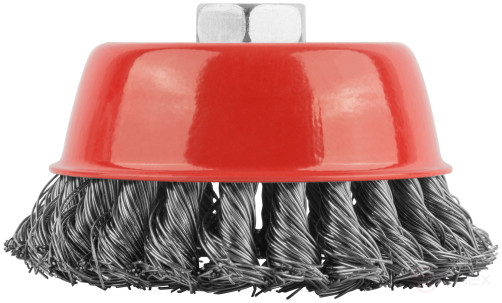 Cup plate, M14 nut, 100 mm twisted steel wire