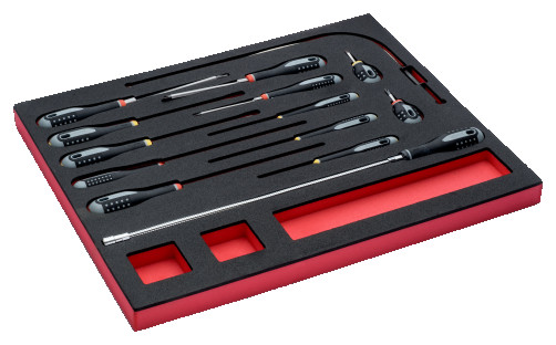 Fit&Go Set of slotted and Phillips screwdrivers in a bed, 14 pcs