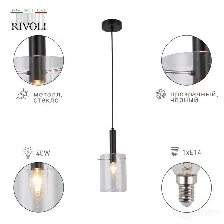 Pendant lamp Rivoli Joan 9321-201 1 x E14 40 W Modern