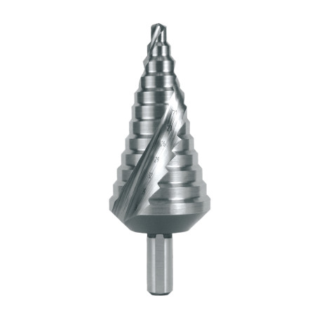 Step drill HSS CBN ground with spiral groove and sharpening of the tip Ø 6,0 - 38,00