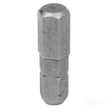 Вставка (бита) торцевая 1/4", Hex, 7 мм, 25 мм KING TONY 102507H