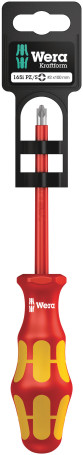 165 i PZ/S PlusMinus VDE SB Отвёртка диэлектрическая крестовая c комбинированным профилем PZ/шлиц, # 2 x 100 мм, с держателем-еврослот для подвеса