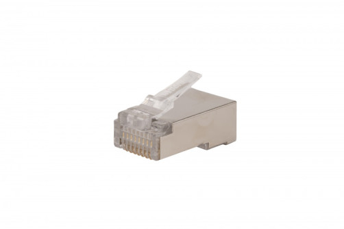 PLEZ-8P8C-U-C5-SH-100 RJ-45 light termination connector (8P8C) for twisted pair, category 5e (50 µ"/ 50 micro-inches), shielded, universal (for single-core and multi-core cable) (100 pcs.)