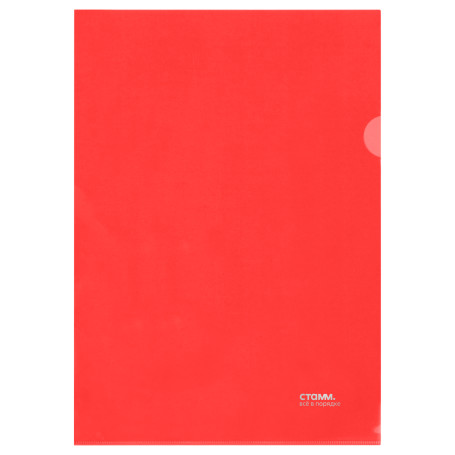 Folder-corner STAMM A4, 180mkm, plastic, transparent, red