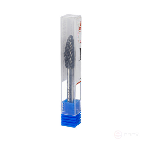 Борфреза №445, Форма H, Тв. Сплав, Двойная заточка 10*25*70 мм, d хв.= 6 мм Пласт бокс 1/15