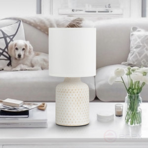 7043-502 Настольная лампа Rivoli Sabrina 7043-502 1 * Е14 40 Вт керамика белая с абажуром