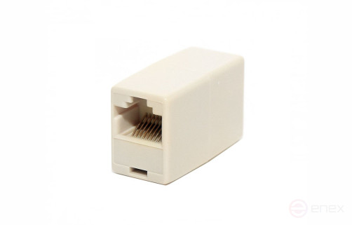 Ripo RJ45-RJ45 Cable Connector (8P8C), Cat.5e (Class D), 100 MHz, unshielded, beige