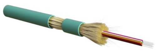 FO-DT-IN-503-2- LSZH-AQ Fiber optic cable 50/125 (OM3) multimode, 2 fibers, dense buffer coating (tight buffer), for internal laying, LSZH, ng(A)-HF, -40°C – +70°C, blue (aqua)