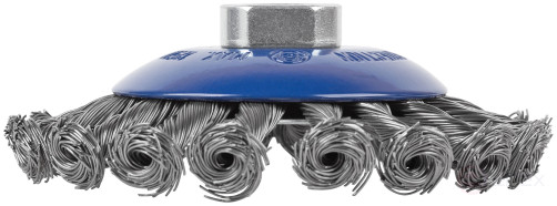 Щетка для УШМ, М14, тип "Тарелка", крученая проволока 0,5 мм, 115 мм, CUTOP Profi