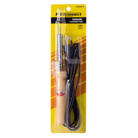 Soldering iron PD ProConnect, 220V/40W, wooden handle, blister