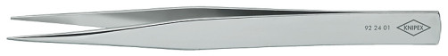 Precision gripping tweezers, pointed smooth sponges, L-120 mm, spring steel, chrome