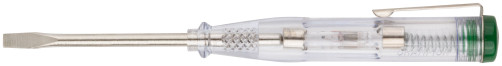 Indicator screwdriver, white handle, 100-500 V, 140 mm