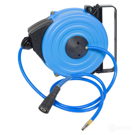 Pneumatic hose on an automatic spool 8x12 mm, 10 m, polyurethane, 1/4" thread KING TONY 79912-10