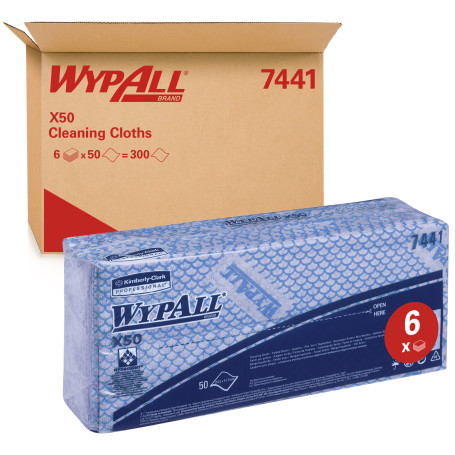 Waipol X50, blue, 1 layer, 6x50l. (6 packs x 50 sheets)