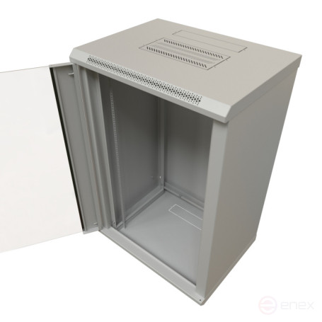 WRline WR-TW-2266-GP-RAL7035 Шкаф настенный 19-дюймовый (19"), 22U, 1086x600х600мм, стеклянная дверь, цвет серый (RAL 7035) (разобранный)